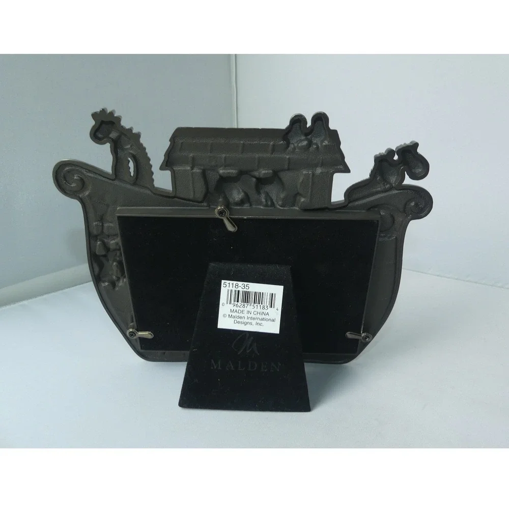 Noah's Ark Pewter Tone Two-by-Two Picture Frame by Malden- 3 1/2 x 5‎ NEW